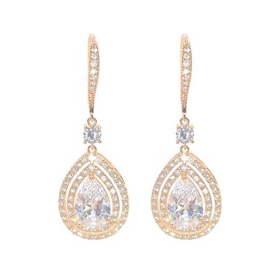 Druppelvormige oorbellen Rose