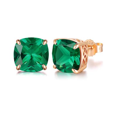 Goldplated Groene Swarovski Oorbellen