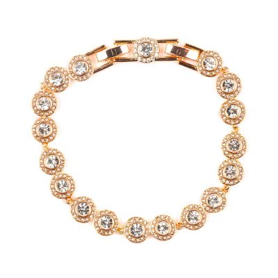 Rosekleurige Swarovski Circles Armband