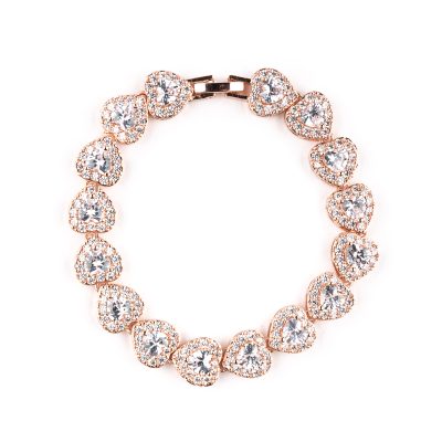 Rosé Swarovski Hartjes Armband