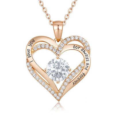 Gold Plated Swarovski Hart Ketting