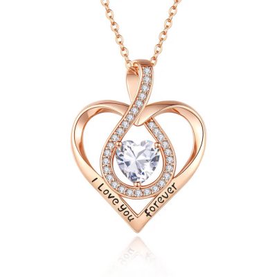 I love you forever ketting met wit Swarovski hartje