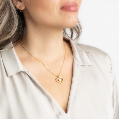 Gold Plated Ketting met Swarovski Hartje