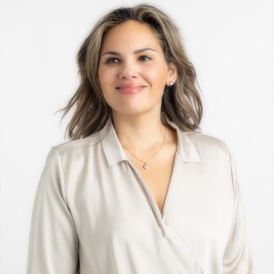 Rosé ketting met witte swarovski hanger