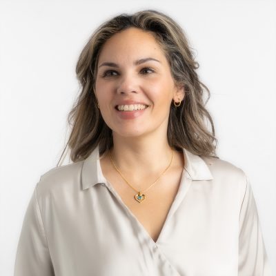 Blauwe Swarovski Hartjes Ketting Gold Plated