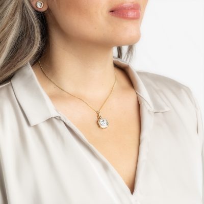 Gold plated strass ketting met Swarovski kristal