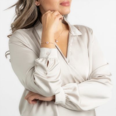 Rosé armband met roze Swarovski kristal