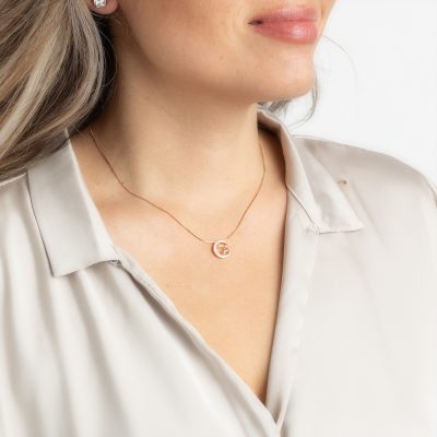 Rosé rendier ketting met strass